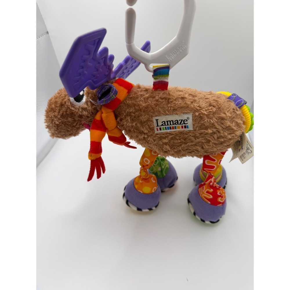 Lamaze Mortimer The Moose Sensory Soother Baby Plush Rattle Teether Crinkle Toy